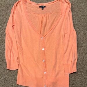 Orange Button-Up Cardigan